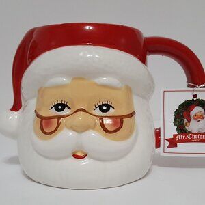 NEW RARE Mr. Christmas Santa Claus Figural Mug 16 OZ Ceramic